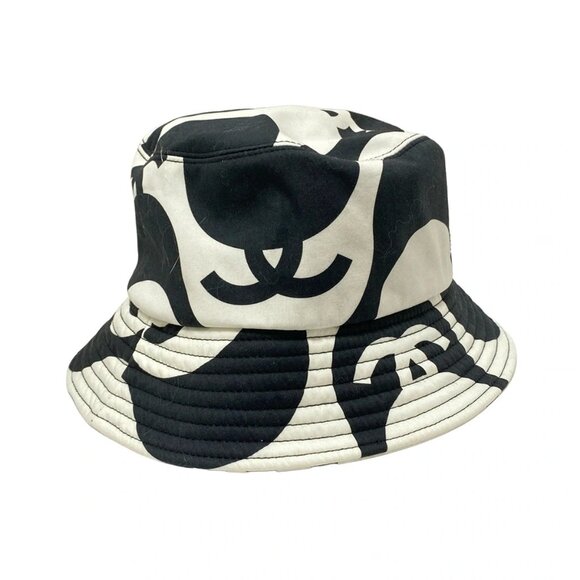 CHANEL - White Black Cotton Hat 619-081325 - Picture 1 of 8